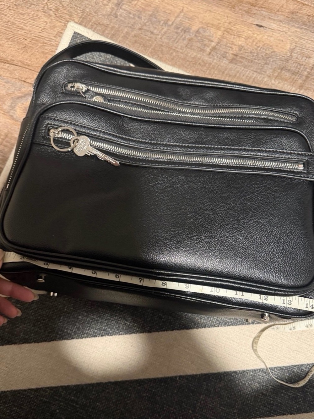 Acne Black Leather Crossbody Bag or shoulder bag with Silver Zippers